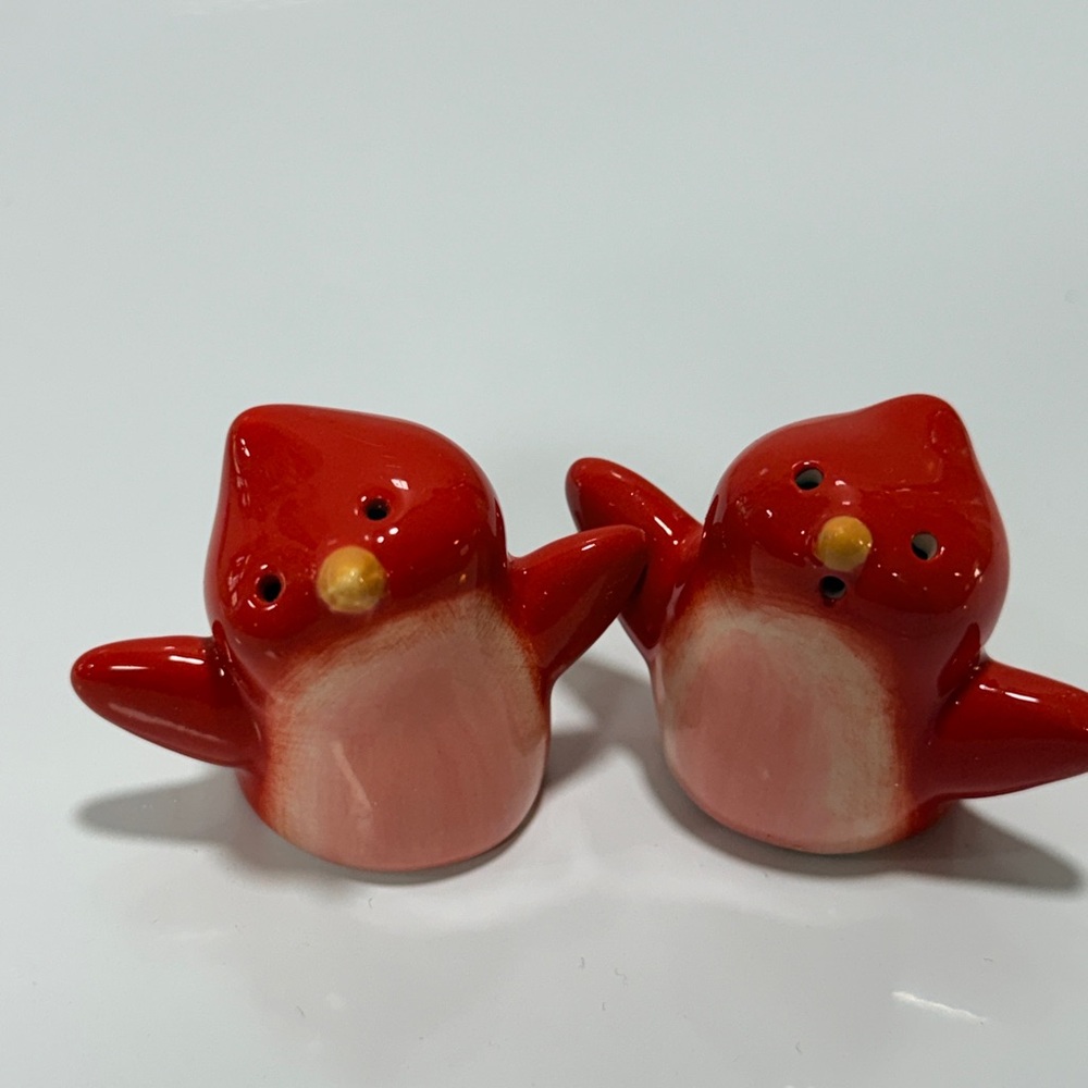 Red Ceramic Bird Figurines